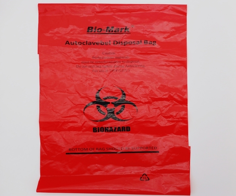 HDPE LDPE PP Lab Medical Waste Bag Red Biohazard Bags Autoclavable
