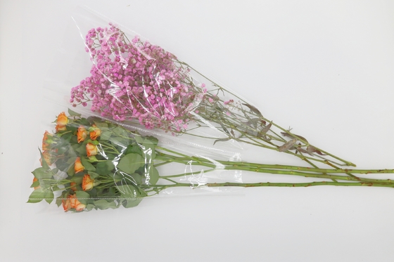 Fresh Flower Salad OPP Packaging Bag Biodegradable Printed Self Adhesive