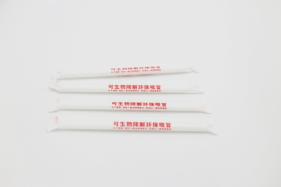 5mm 7mm 12mm Biodegradable Drinking Straw Custom White Black Individual Wrapped
