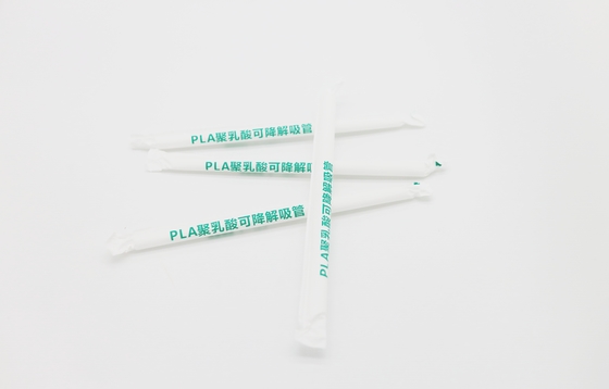 5mm 7mm 12mm Biodegradable Drinking Straw Custom White Black Individual Wrapped