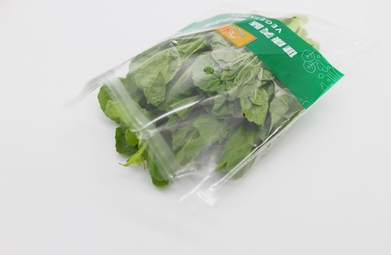 Fresh Lettuce Salad Leafy Vegetables BOPP Packaging Pouches Anti Fog Disposable